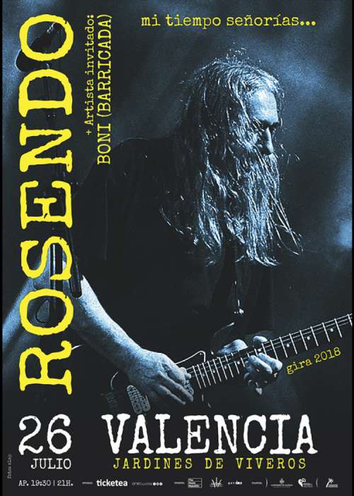 Cartel de Concierto de Rosendo en Valencia