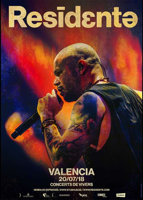 Cartel de Concierto de Residente en Valencia