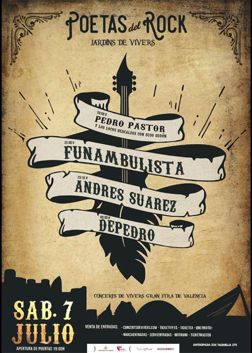Cartel de Festival Poetas del Rock de Valencia