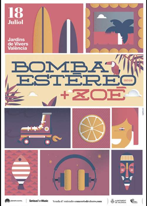 Cartel de Concierto de Bomba Estéreo en Valencia