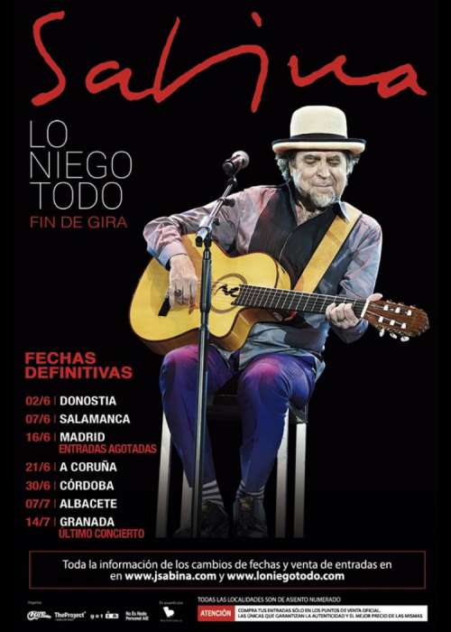 Cartel de Concierto de Joaquín Sabina en Granada (Cancelado)