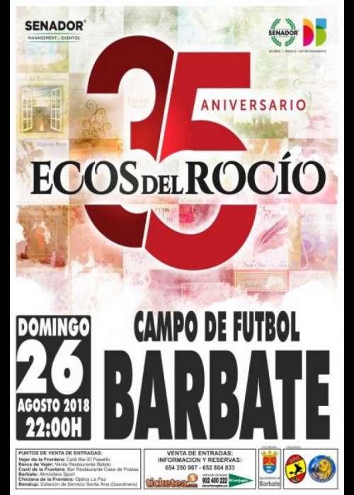 Cartel de Concierto de Ecos del Rocío en Barbate