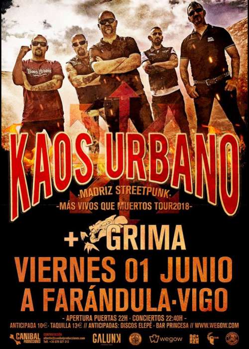 Cartel de Concierto de Kaos Urbano en Vigo