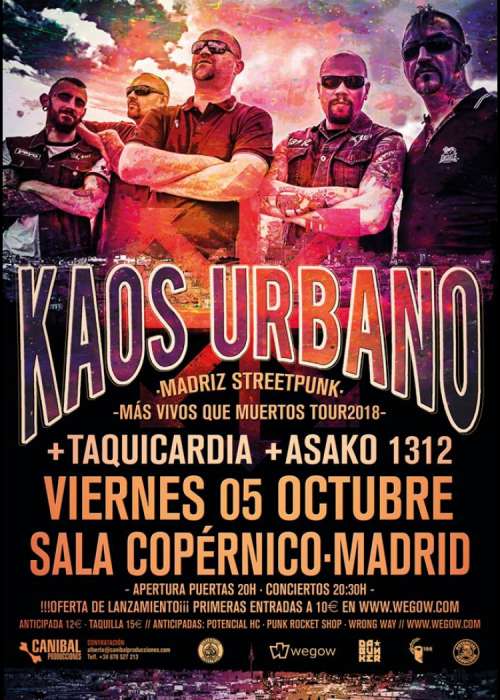 Cartel de Concierto de Kaos Urbano en Madrid