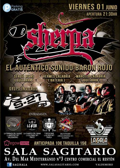 Cartel de Concierto de Sherpa en Valdemoro