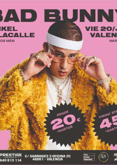 Cartel de Concierto de Bad Bunny en Valencia