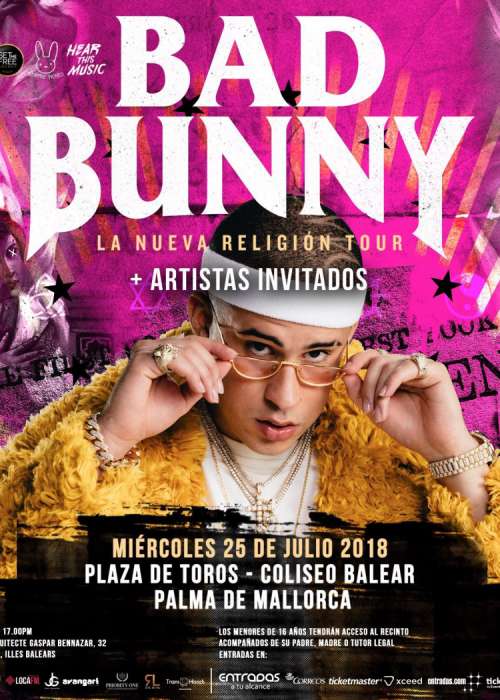 Cartel de Concierto de Bad Bunny en Palma de Mallorca