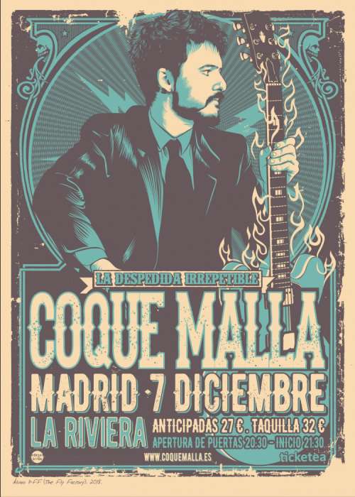Cartel de Concierto de Coque Malla en Madrid