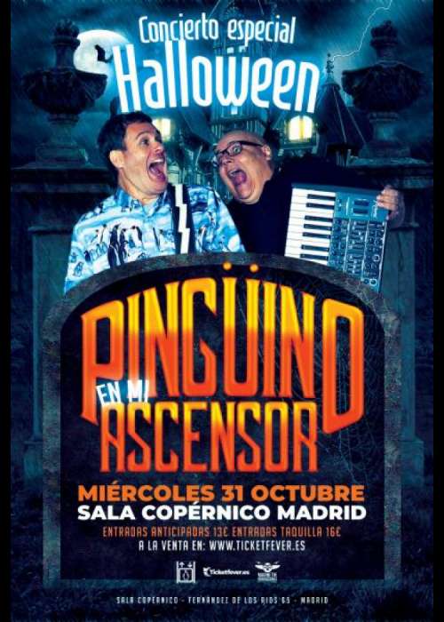 Cartel de Concierto de Un pingüino en mi ascensor en Madrid