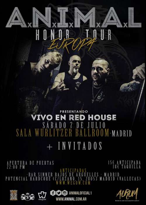 Cartel de Concierto de A.N.I.M.A.L. en Madrid