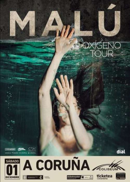 Cartel de Concierto de Malú en A Coruña