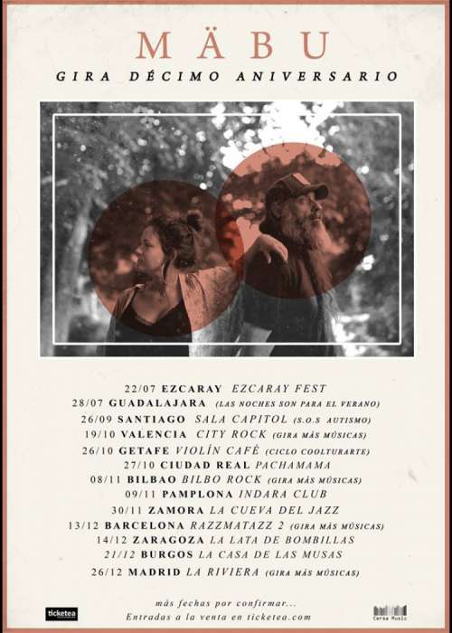 Cartel de Concierto de Mäbu en Zaragoza