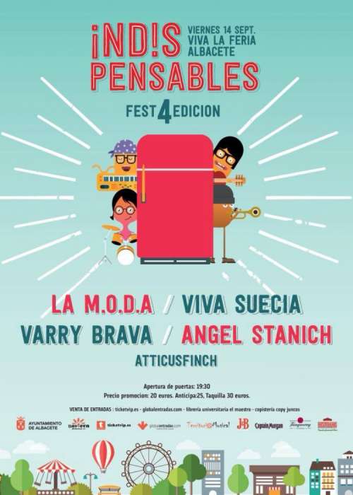Cartel de Concierto de La M.O.D.A. + Vive Suecia + Varry Brava + Ángel Stanich en Albacete