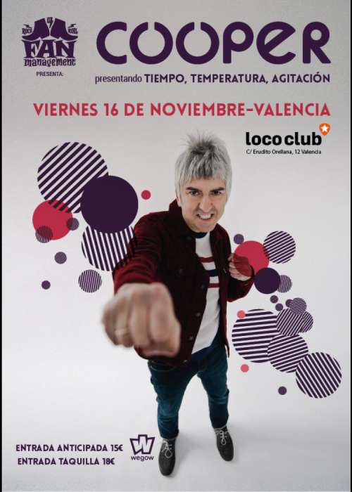 Cartel de Concierto de Cooper en Valencia