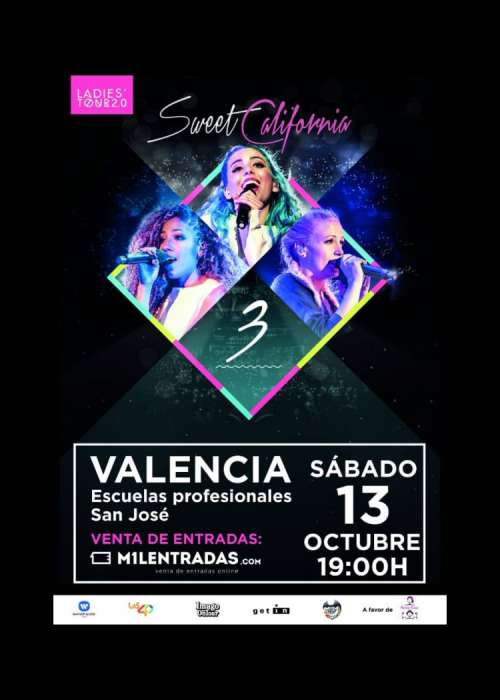 Cartel de Concierto de Sweet California en Valencia