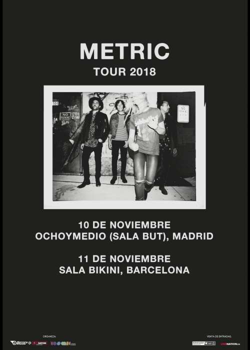 Cartel de Concierto de Metric en Madrid
