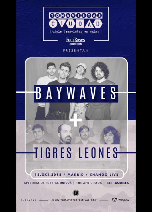 Cartel de Concierto de BayWaves + Tigres Leones en Madrid