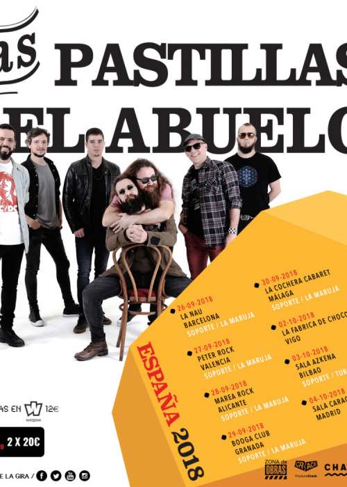 Cartel de Concierto de Las Pastillas del Abuelo en Barcelona