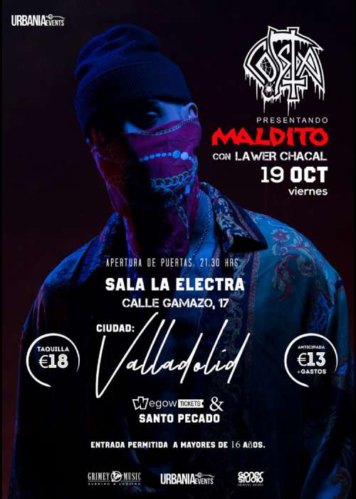 Cartel de Concierto de Costa en Valladolid