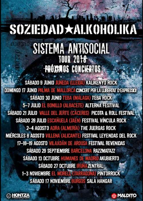 Cartel de Concierto de Soziedad Alkoholika en Burgos