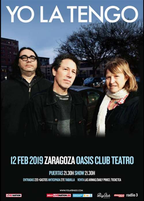 Cartel de Concierto de Yo la Tengo en Zaragoza