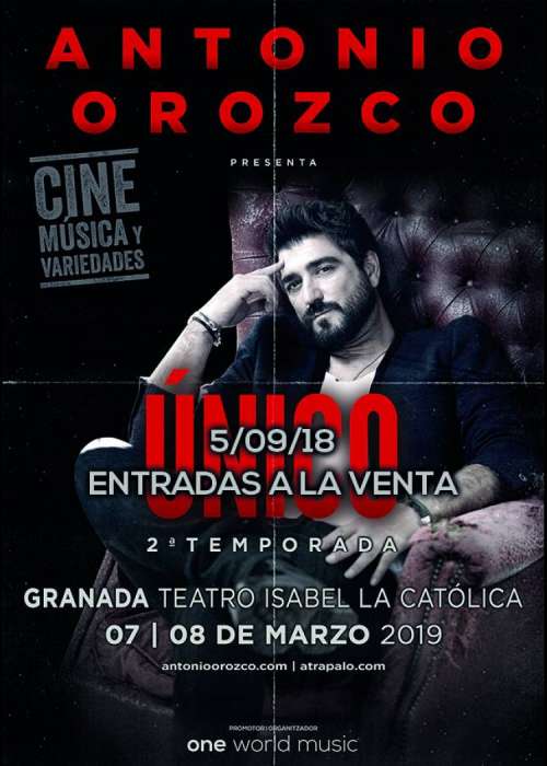 Cartel de Concierto de Antonio Orozco en Granada