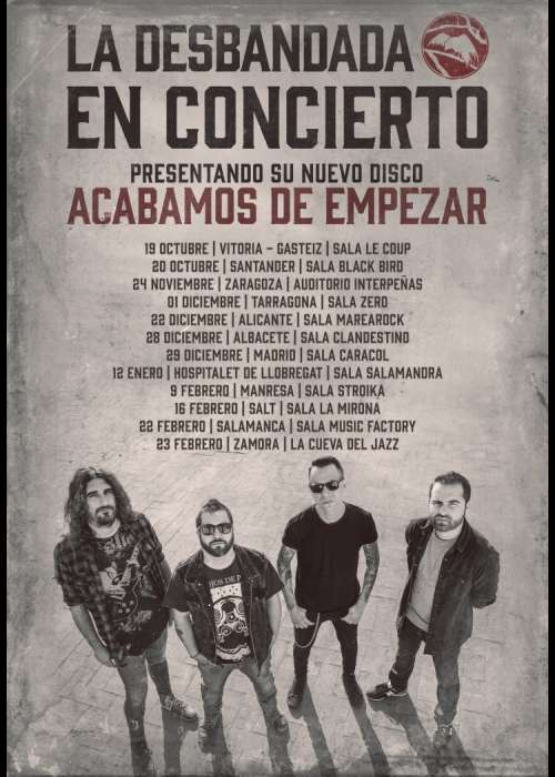 Cartel de Concierto de La Desbandada en Vitoria-Gasteiz