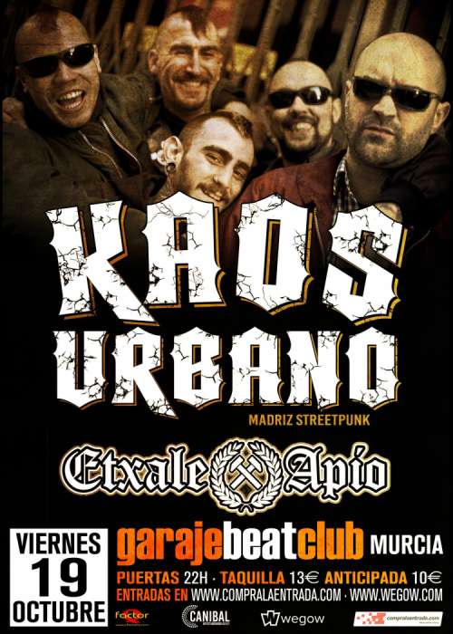 Cartel de Concierto de Kaos Urbano + Etxale Apio en Murcia