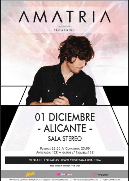 Cartel de Concierto de Amatria en Alicante
