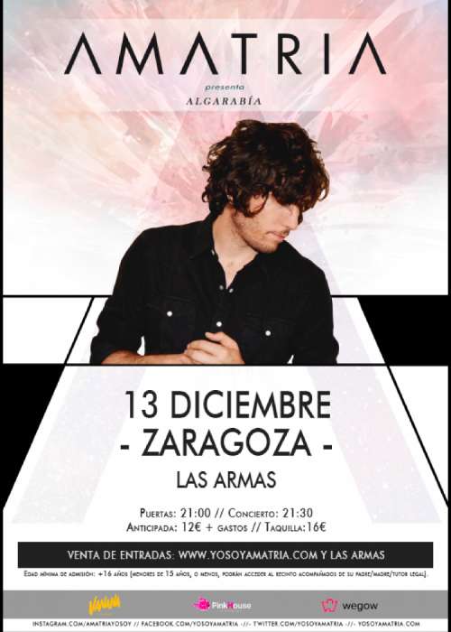 Cartel de Concierto de Amatria en Zaragoza
