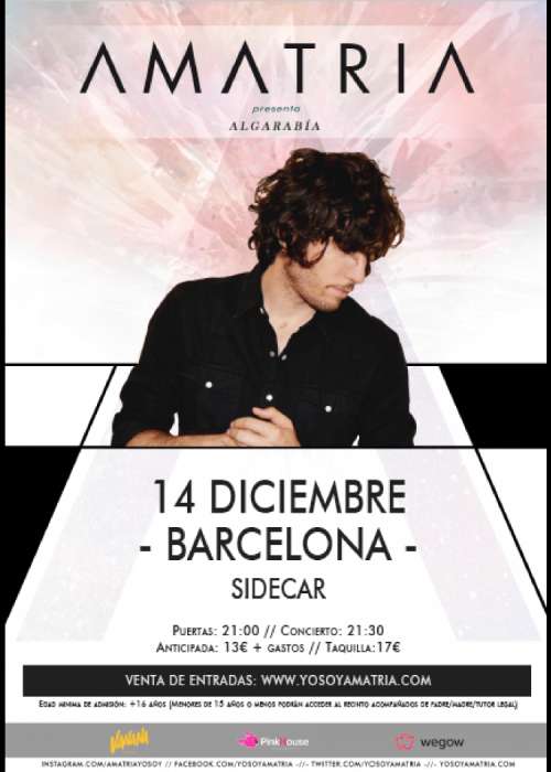 Cartel de Concierto de Amatria en Barcelona
