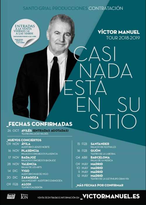 Cartel de Concierto de Victor Manuel en Zaragoza