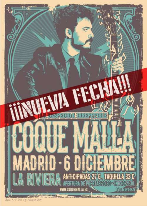 Cartel de Concierto de Coque Malla en Madrid