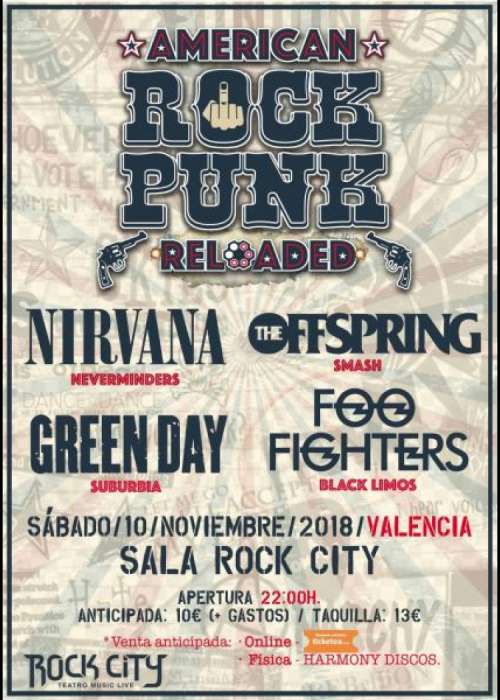 Cartel de Festival de tributos de american punk rock en la Rock City