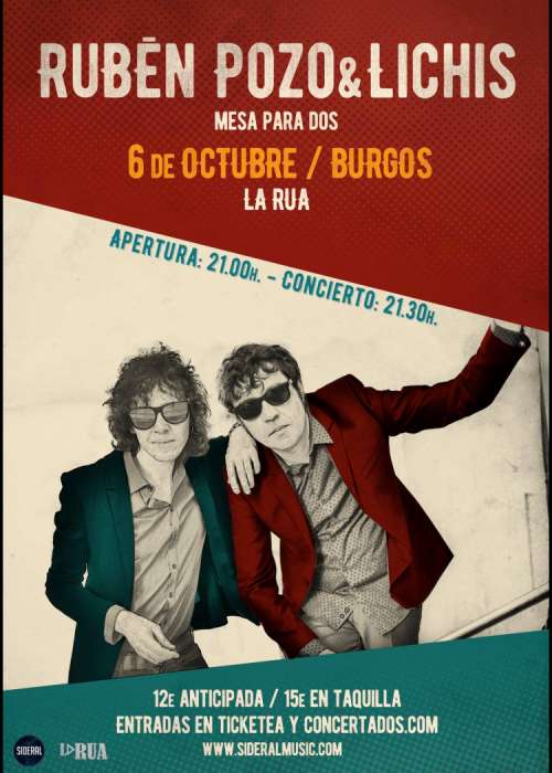 Cartel de Concierto de Lichis + Rubén Pozo en Burgos