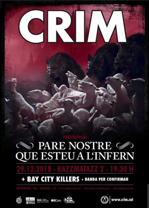 Cartel de Concierto de CRIM en Barcelona
