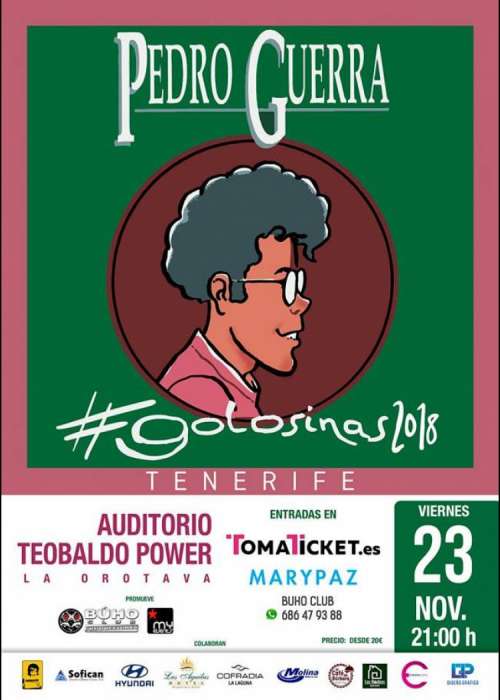 Cartel de Concierto de Pedro Guerra en Tenerife