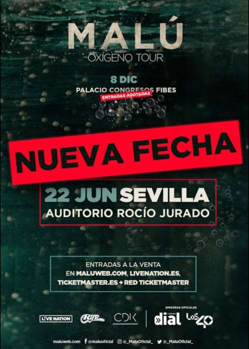 Cartel de Concierto de Malú en Sevilla (Cancelado)