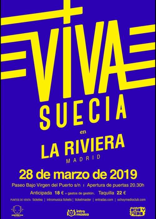 Cartel de Concierto de Viva Suecia en Madrid
