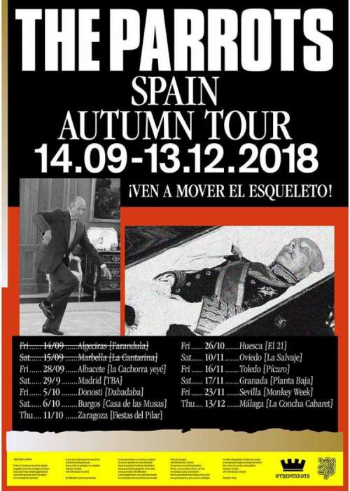 Cartel de Concierto de The Parrots en Málaga