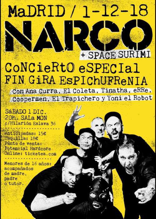 Cartel de Concierto de Narco en Madrid