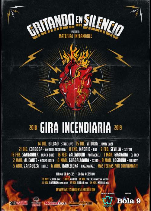 Cartel de Concierto de Gritando en Silencio en Sevilla