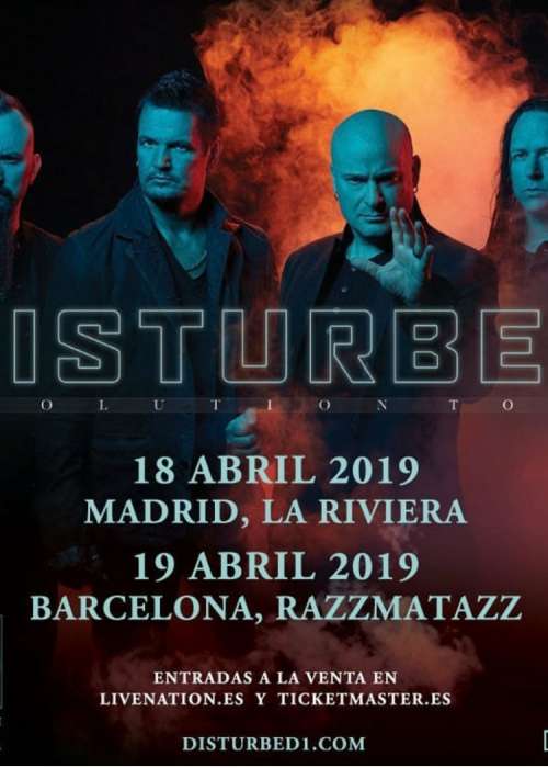 Cartel de Concierto de Disturbed en Barcelona