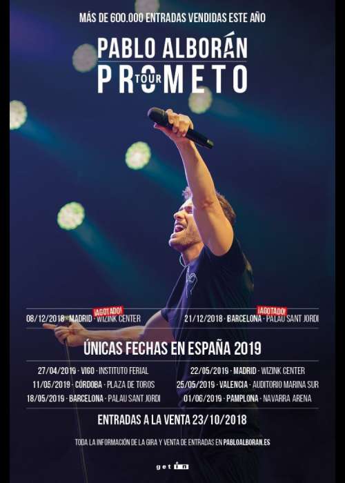 Cartel de Concierto de Pablo Alborán en Pamplona/Iruña