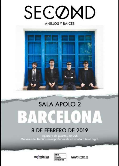 Cartel de Concierto de Second en Barcelona