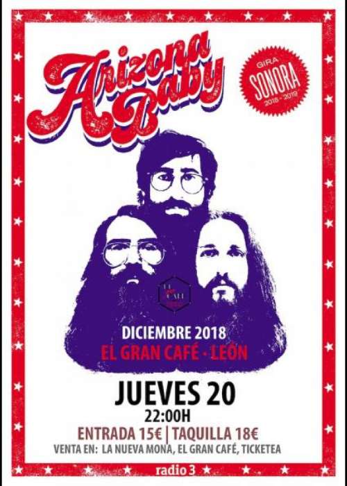 Cartel de Concierto de Arizona Baby en León (Jueves)
