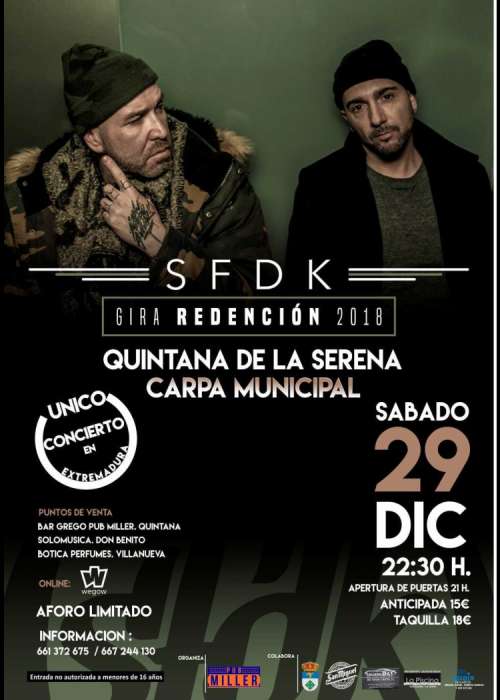 Cartel de Concierto de SFDK en Quintana de la Serena