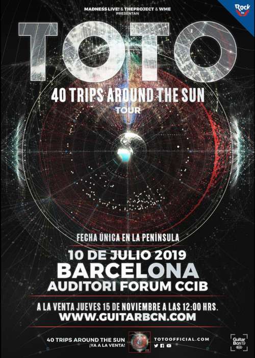 Cartel de Concierto de Toto en Barcelona
