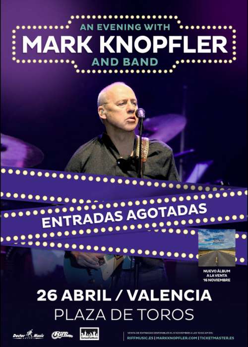 Cartel de Concierto de Mark Knopfler en Valencia