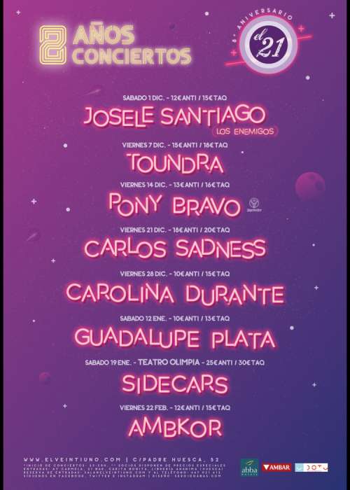 Cartel de Concierto de Guadalupe Plata en Huesca